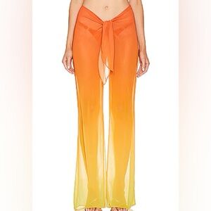 Bananhot x REVOLVE Tommy Pants in Orange Small Ombre Chiffon Tie Front Beach